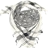 Stylish Cotton Skull Scarf - Try this square cotton skull scarf and you will forget other desert scarves - Perfect accessory for Men and Women Halloween costumes too