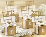 Miniature Gold Chair Favor Box with Heart Charm and Ribbon (Can be Monogrammed) (Set of 864) - Baby Shower Gifts & Wedding Favors