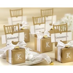  Miniature Gold Chair Favor Box with Heart Charm and Ribbon (Can be Monogrammed) (Set of 576) - Baby Shower Gifts & Wedding Favors