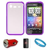 Durable Crystal Hard Case Cover with Purple Rubberized TPU Silicone Skin Ed ....