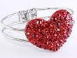Red Heart Crystal Rockabilly Cuff Bracelet