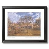 Camille Pissarro French Landscape House Flowers Home Decor Wall Picture Black Framed Art Print