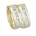 14K Yellow Gold 1/2 ct. Channel Set Diamond Huggie Earrings
