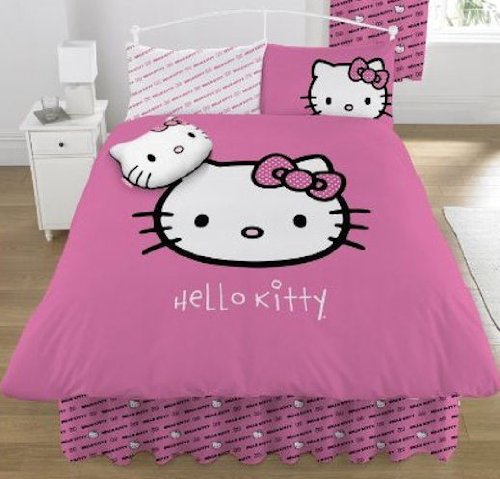 Hello Kitty Pink Double Bed Duvet Cover Quilt Set *P