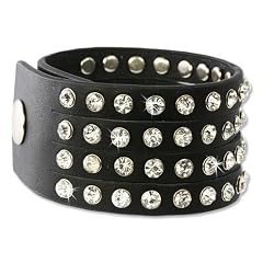 SilberDream Lederarmband schwarz mit Zirkonia Steinchen f�r Damen Leder Armband Echtleder LAP230S