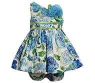 Girls Polyester  One Shoulder Short Sleeves Spring Striped Print Floral Print  Dress With a Bow(s)