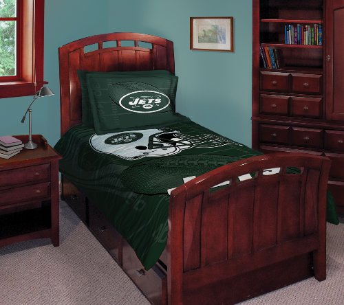 New York Jets Twin/Full Comforter with Two Pillow Shams