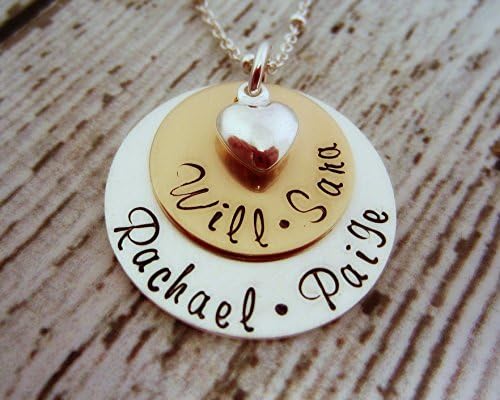 Personalized Mother's Necklace, Custom Handmade Mom Necklace, Hand Stamped Jewelry