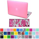 HDE Matte Hard Shell Clip Snap-on Case + Matching Keyboard Skin for MacBook Pro 13" with Retina Display - Fits Model A1425 / A1502 (Pink Camo)