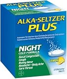 Alka Seltzer Plus Night-Time Cold Medicine Effervescent Tablets, Soothing Lemon, 20-Count Boxes (Pack of 3)