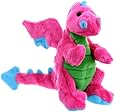 goDog Dragon With Chew Guard Technology Tough Plush Dog Toy, Pink, Small