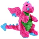 goDog Dragon With Chew Guard Technology Tough Plush Dog Toy, Pink, Small