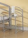 Furniture online: Modern Streamlined Glossy Silver Finish Metal Night Stand