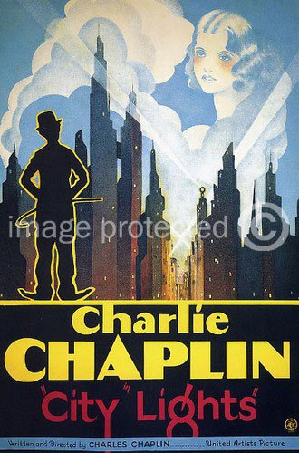 movie poster of Charlie Chaplin in City Lights