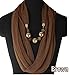 AllyDrew Heart Pendant Necklace Scarf Pendant Scarf, Black