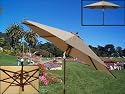 New 9' Natural Patio Umbrella Wooden Market Umbrella W/ Tilt