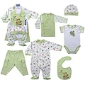Hudson Baby 6-Piece Rainforest Layette Set - Green, 0-3 Months