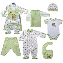 Hudson Baby 6-Piece Rainforest Layette Set - Green, 0-3 Months