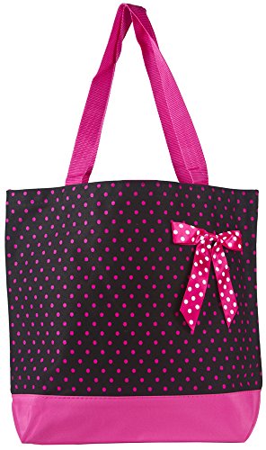Ever Moda Polka Dot Collection Tote Bag, Large 17-inch