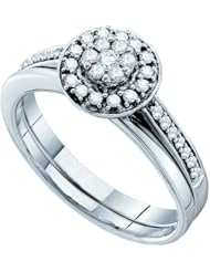 0.31CT DIAMOND FLOWER BRIDAL SET