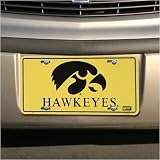 Iowa Hawkeyes Yellow Metal License Plate