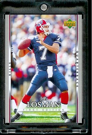 2007 Upper Deck First Edition #11 J.P. Losman Buffalo Bills Football Card - Mint Condition - In Protective Display Case !