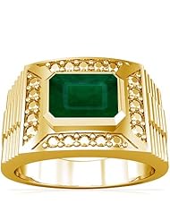 18K Yellow Gold Emerald Cut Emerald Solitaire Ring