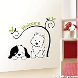 Welcome Puppies Wall Decor Sticker