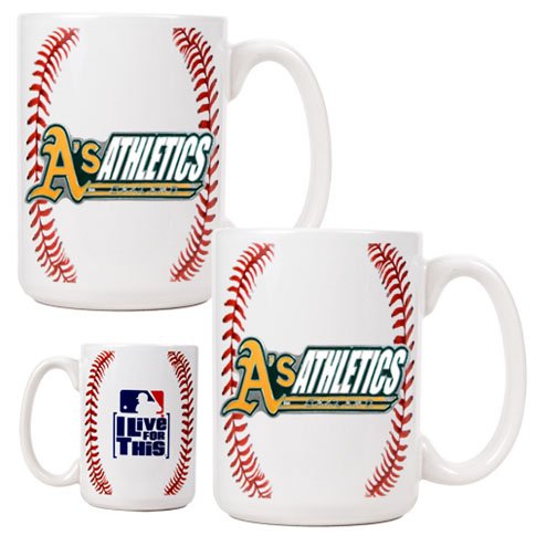MLB Oakland Athletics Two Piece Gameball Coffee Mug Set