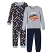 Boys' 4-piece Cotton Nascar Pajama Set - Grey/Blu