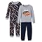Boys' 4-piece Cotton Nascar Pajama Set - Grey/Blu
