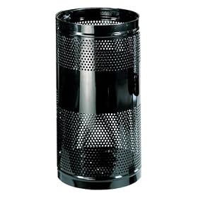 Howard Towne 34 gallon Perforated Steel Free Standing with Security Chain Holes Empire Green Waste Receptacle H3EGN