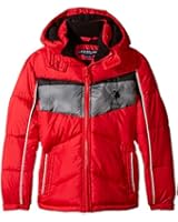 U.S. Polo Assn. Boys' Chest Striped Bubble Jacket