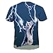 Cfanny Unisex Printed Short Sleeve Jersey Crewneck T-Shirt Top for Couple