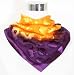 Chiffon/Satin Gold Floral Design on Purple - Silk Bandana 21