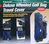 Deluxe Wheeled Golf Bag Travel Cover, w/Padded Top, BLACK/BLUE