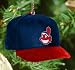 Pack of 4 MLB Cleveland Indians Baseball Cap Christmas Ornaments