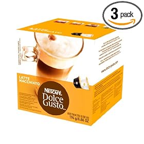Nescafe Dolce Gusto for Nescafe Dolce Gusto Brewers, Latte Macchiato, 16-Count Capsules (Pack of 3)