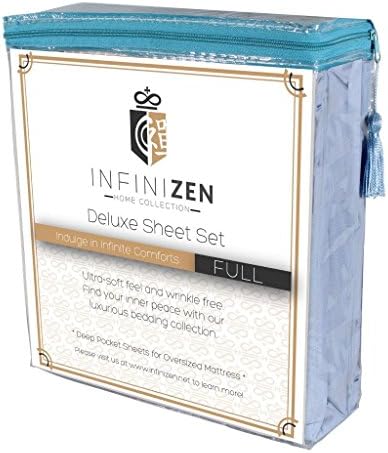 Infinizen Deluxe Bed Sheet Set (Cashmere Blue, Full)