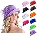 Pure Color 1920s Womens Summer Organza Bowler Sun Hat Derby Tea Party A267