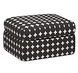 IMAGE OF Dwellstudio Savoy Upholstered Ottoman, Dotscape Major Brown
