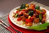 Plate of Pork Stir Fry with Vegetables - 72