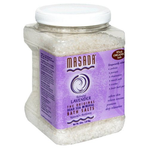 Masada Bath Salts, Relaxing Lavender, Dead Sea Mineral, 64 Ounces (1.814 kg)