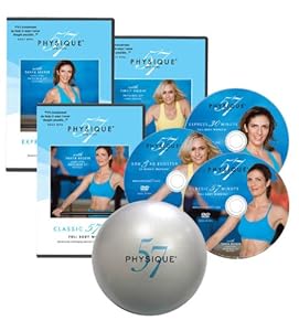 The Complete Physique 57 Workout Kit 3 Disc Set With Exercise Ball