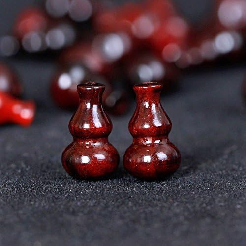 Indian Red Sandalwood Loose Gourd Shape Bead with Hole For Jewelry Pendant or High-grade Curtain (30 Pair)