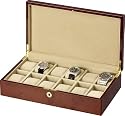 Auer Accessories Leda 80312DB Watch Box For 12 Watches Dark Burlwood