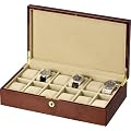 Auer Accessories Leda 80312DB Uhrenbox F�r 12 Uhren Dunkles Wurzelholz
