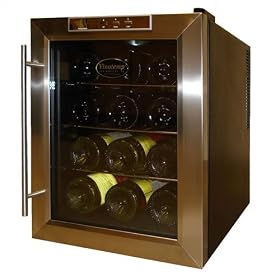Vinotemp VT-12TEDS Thermo-Electric Digital 12-Bottle Wine Chiller, Black and Stainless by Wine Accessories