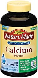 Nature Made Calcium 600mg with Vitamin D 100 Softgels (Pack of 3)
