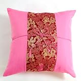 EXP Fuchsia And Pink Cushion Cover / Pillow Sham With Silky Filigree Dragon Detail